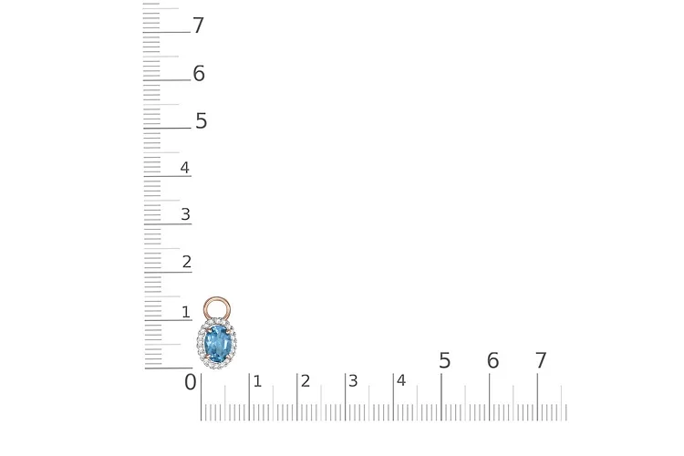 Подвеска серёг-трансформеров из красного золота с топазом swiss и 20 фианитами