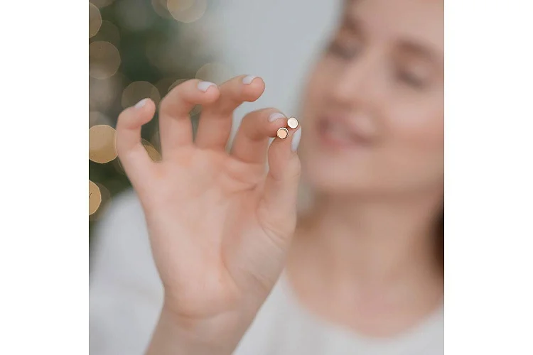 Серьги-пусеты Круги из красного золота без вставок