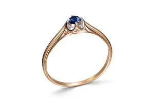 Кольцо из красного золота с сапфиром