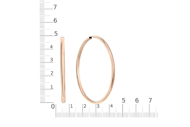 Серьги-конго из красного золота без вставок