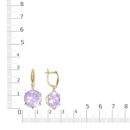 Серьги из жёлтого золота с 2 ситаллами