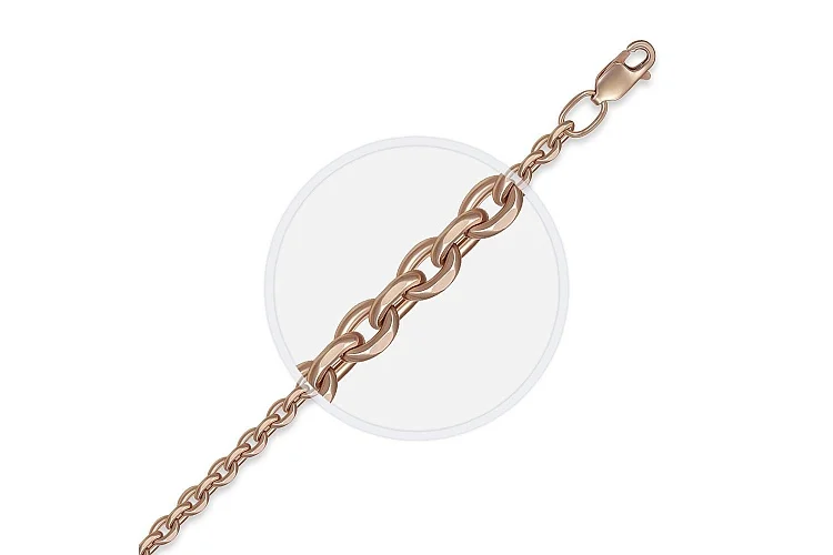 Цепь плетение якорь ⌀ нити 0,40 мм  из красного золота