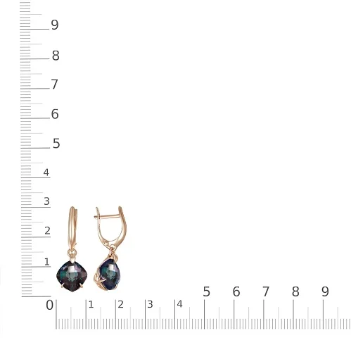 Серьги из красного золота с 2 александритами