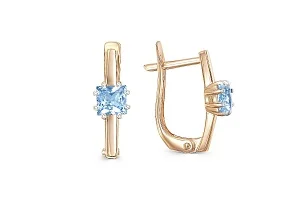 Серьги из красного золота с 2 топазами swiss