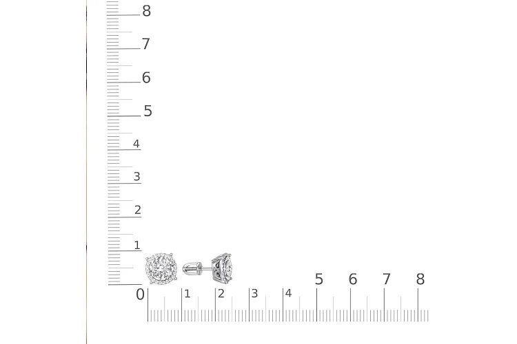 Серьги-пусеты из белого золота с 50 бриллиантами