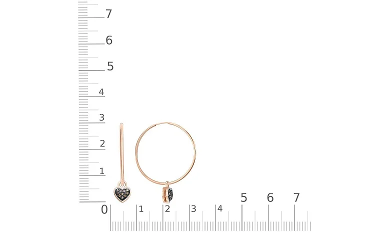 Серьги-трансформеры Сердца из красного золота с 20 бриллиантами