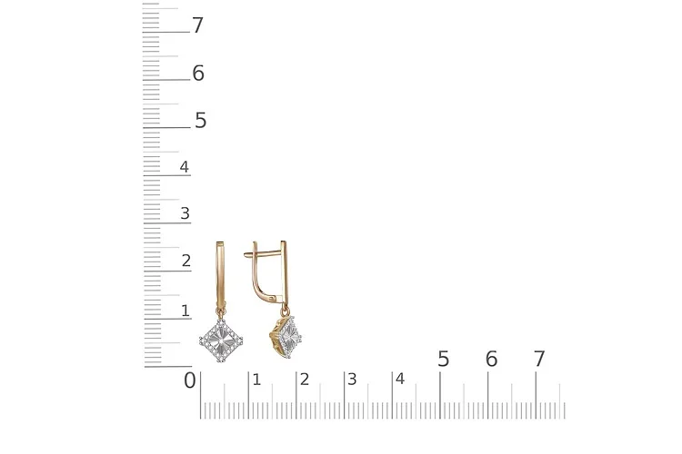 Серьги из жёлтого золота с 42 бриллиантами