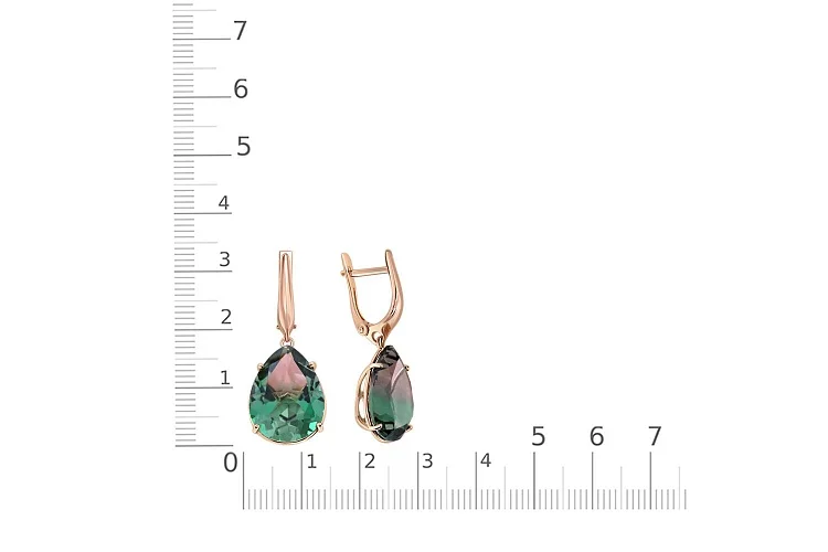 Серьги из красного золота с 2 наноситалами