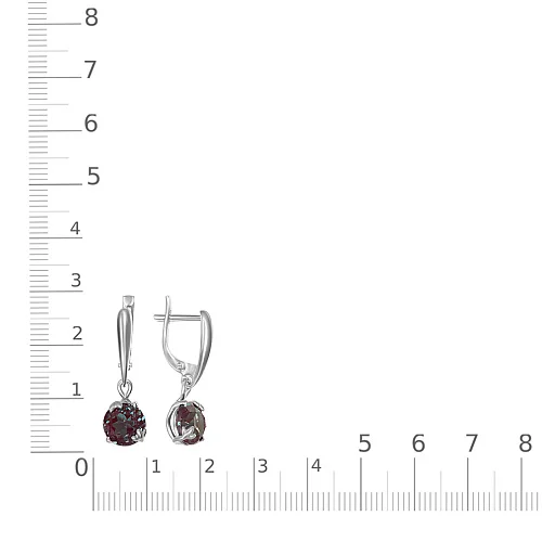 Серьги из белого золота с 2 александритами