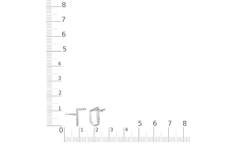 Серьги-пусеты Дорожки из белого золота с 26 фианитами