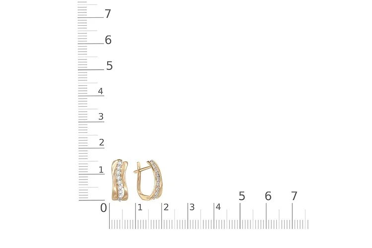 Серьги из жёлтого золота с 18 фианитами