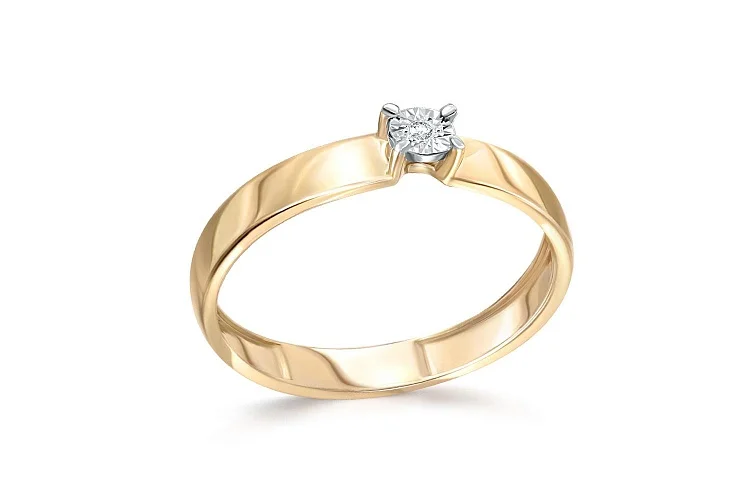 Кольцо из жёлтого золота с бриллиантом