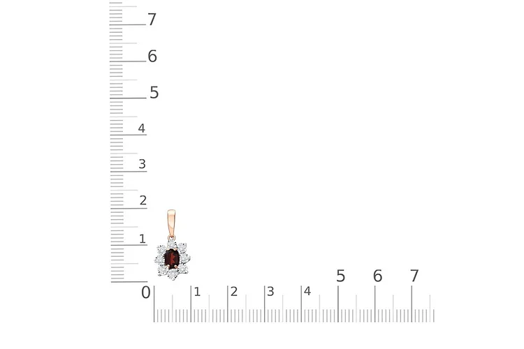 Подвеска из красного золота с гранатом и 8 бриллиантами