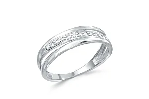 Кольцо Дорожка из белого золота с 12 фианитами