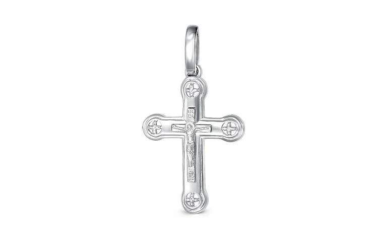 Крест из белого золота без вставок