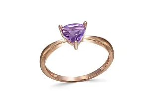 Кольцо из красного золота с аметистом