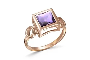 Кольцо из красного золота с аметистом