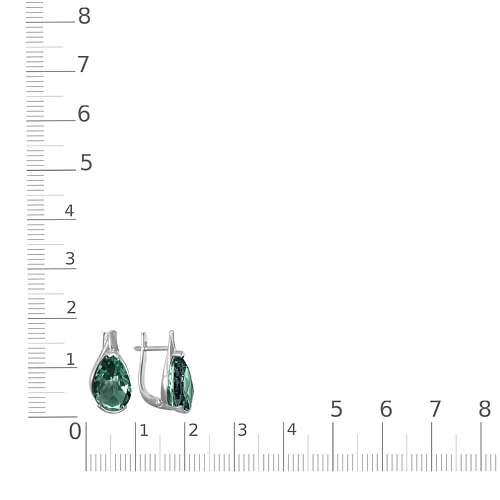 Серьги из белого золота с 2 турмалинами