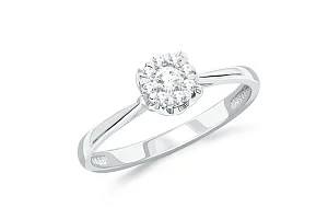 Кольцо Малинка из белого золота с 9 муассанитами