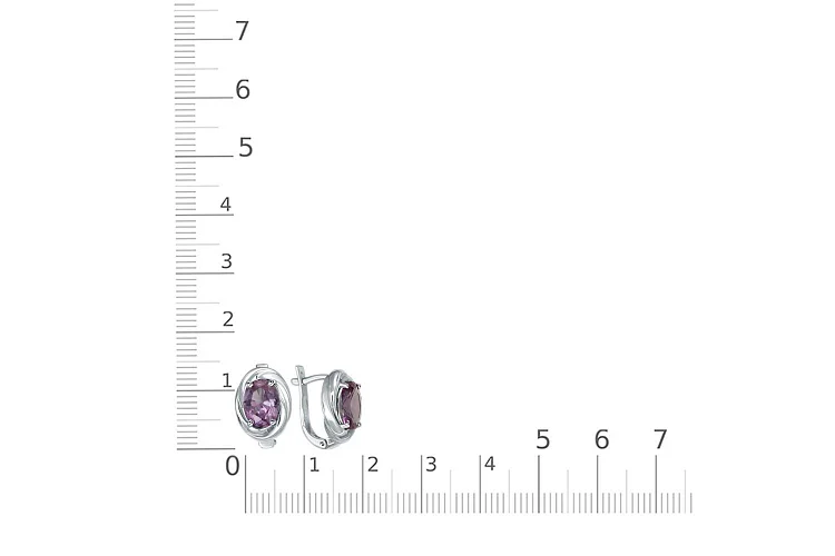 Серьги из белого золота с 2 корундами