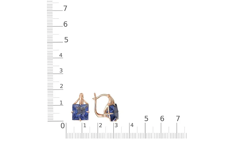 Серьги из красного золота с 2 наноситалами