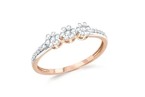 Кольцо Малинка из красного золота с 31 фианитами