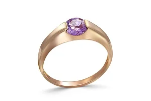 Кольцо из красного золота с аметистом