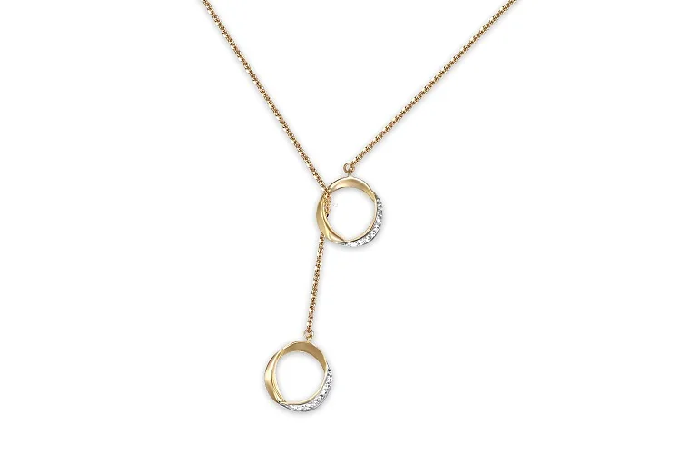 Колье Круг из жёлтого золота с 16 фианитами