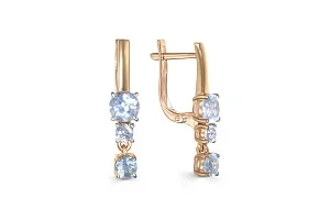 Серьги из красного золота с 6 топазами sky