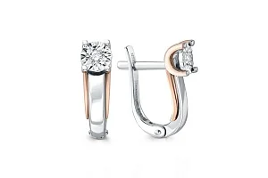 Серьги из белого золота с 2 бриллиантами