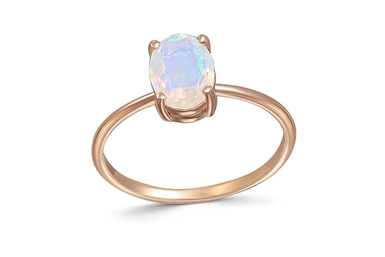 Кольцо из красного золота с опалом
