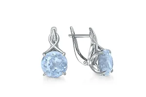 Серьги из белого золота с 2 топазами sky