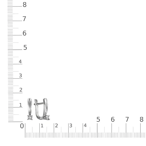 Серьги из белого золота с 2 бриллиантами