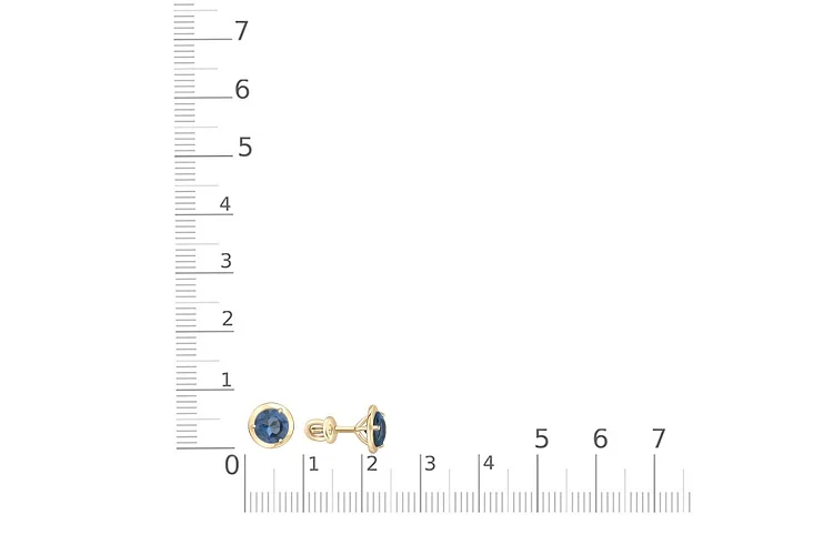 Серьги-пусеты из жёлтого золота с 2 топазами лондон