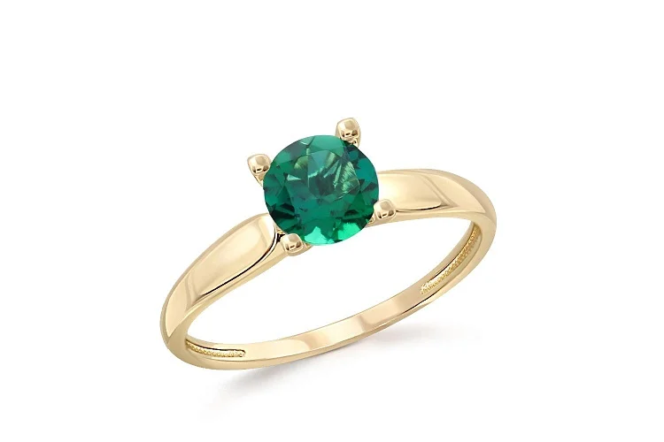 Кольцо из жёлтого золота с изумрудом