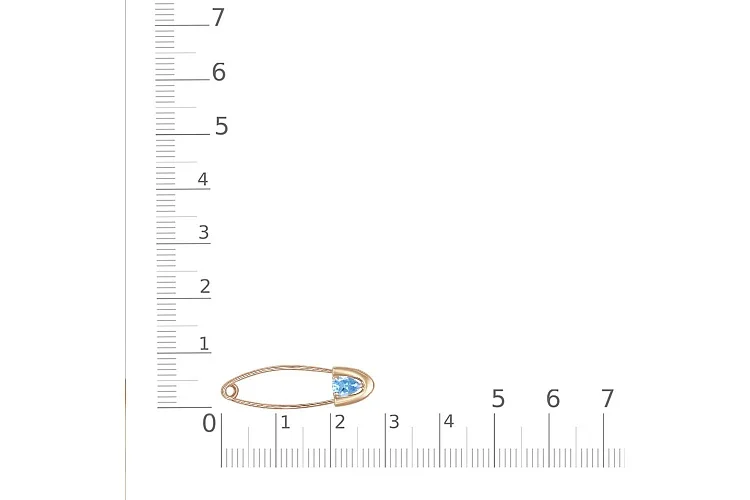 Булавка из красного золота с топазом swiss