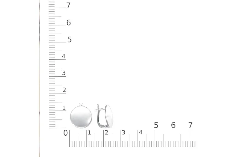 Серьги Круги из белого золота без вставок