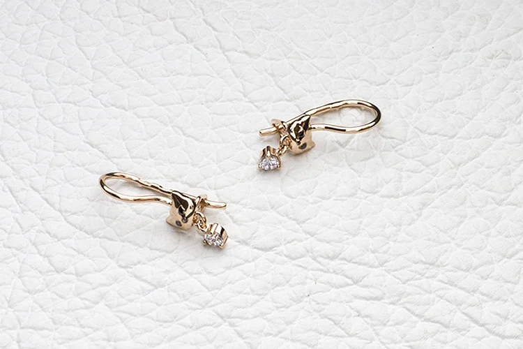 Детские серьги Кошки из красного золота с 2 фианитами