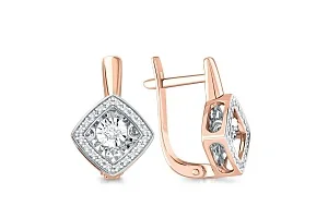 Серьги из красного золота с 42 бриллиантами