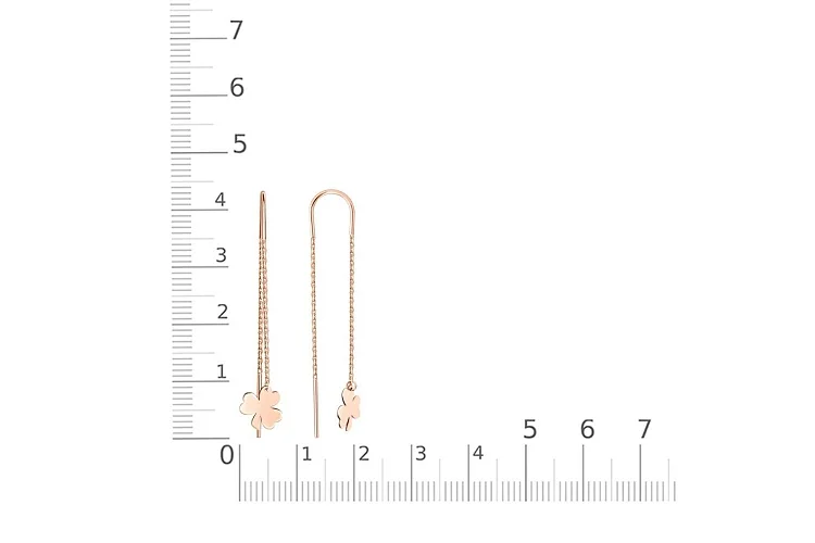 Серьги-продёвки Клевер из красного золота без вставок