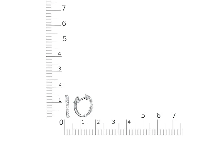 Серьги Дорожки из белого золота с 22 фианитами
