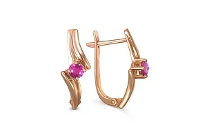 Серьги из красного золота с 2 рубинами
