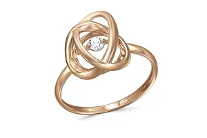 Кольцо из красного золота с фианитом