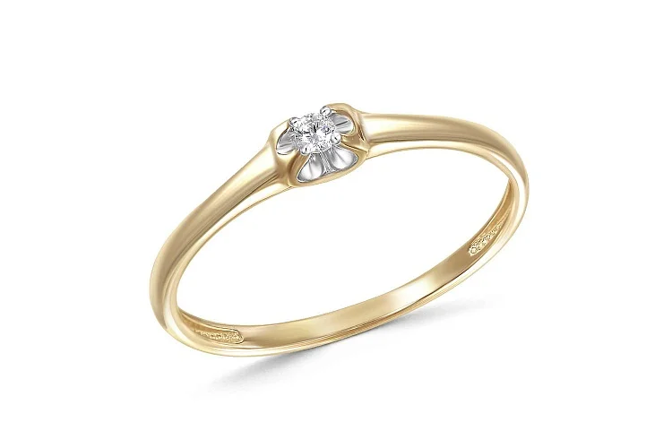 Кольцо из жёлтого золота с бриллиантом