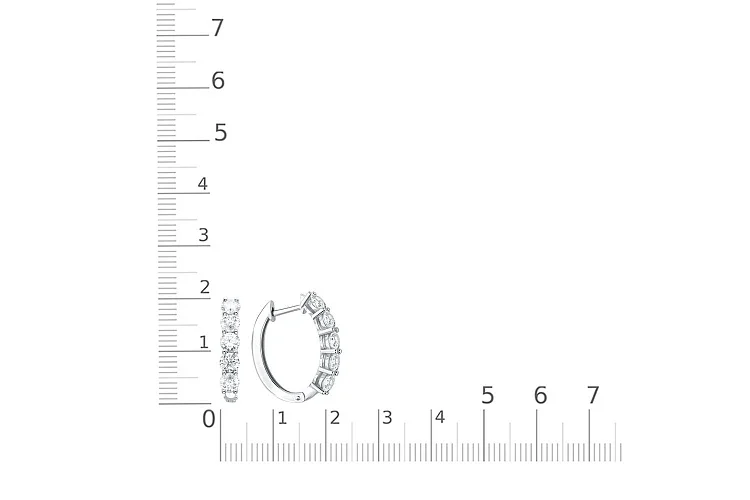Серьги Дорожки из белого золота с 10 муассанитами