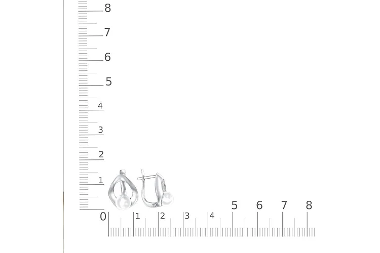 Серьги из белого золота с 2 жемчужинами