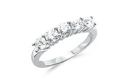 Кольцо Дорожка из белого золота с 5 фианитами