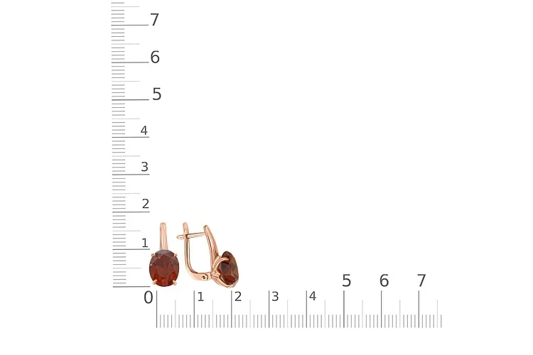 Серьги из красного золота с 2 спессартинами