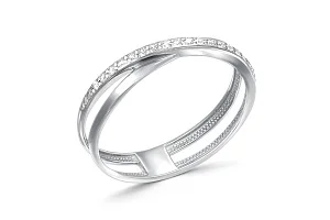 Кольцо Дорожка из белого золота с 17 фианитами