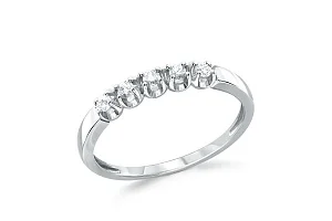 Кольцо Дорожка из белого золота с 5 муассанитами